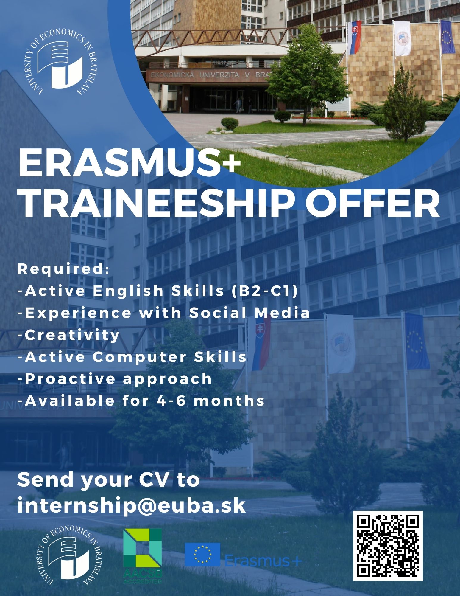 Internship/Traineeship offer at the University of Economics in Bratislava