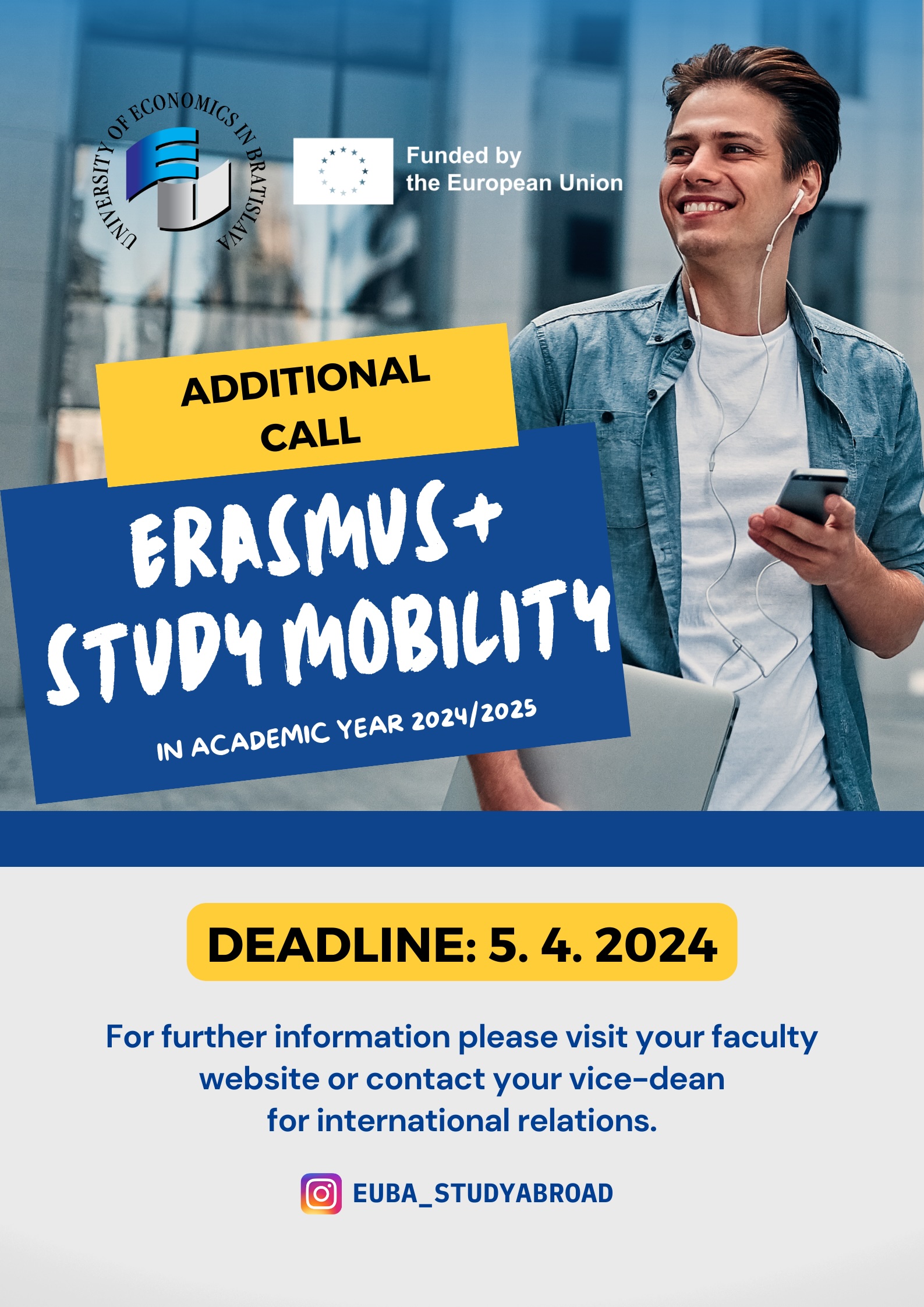 Additional call for Erasmus+ study stays (winter and summer semester)