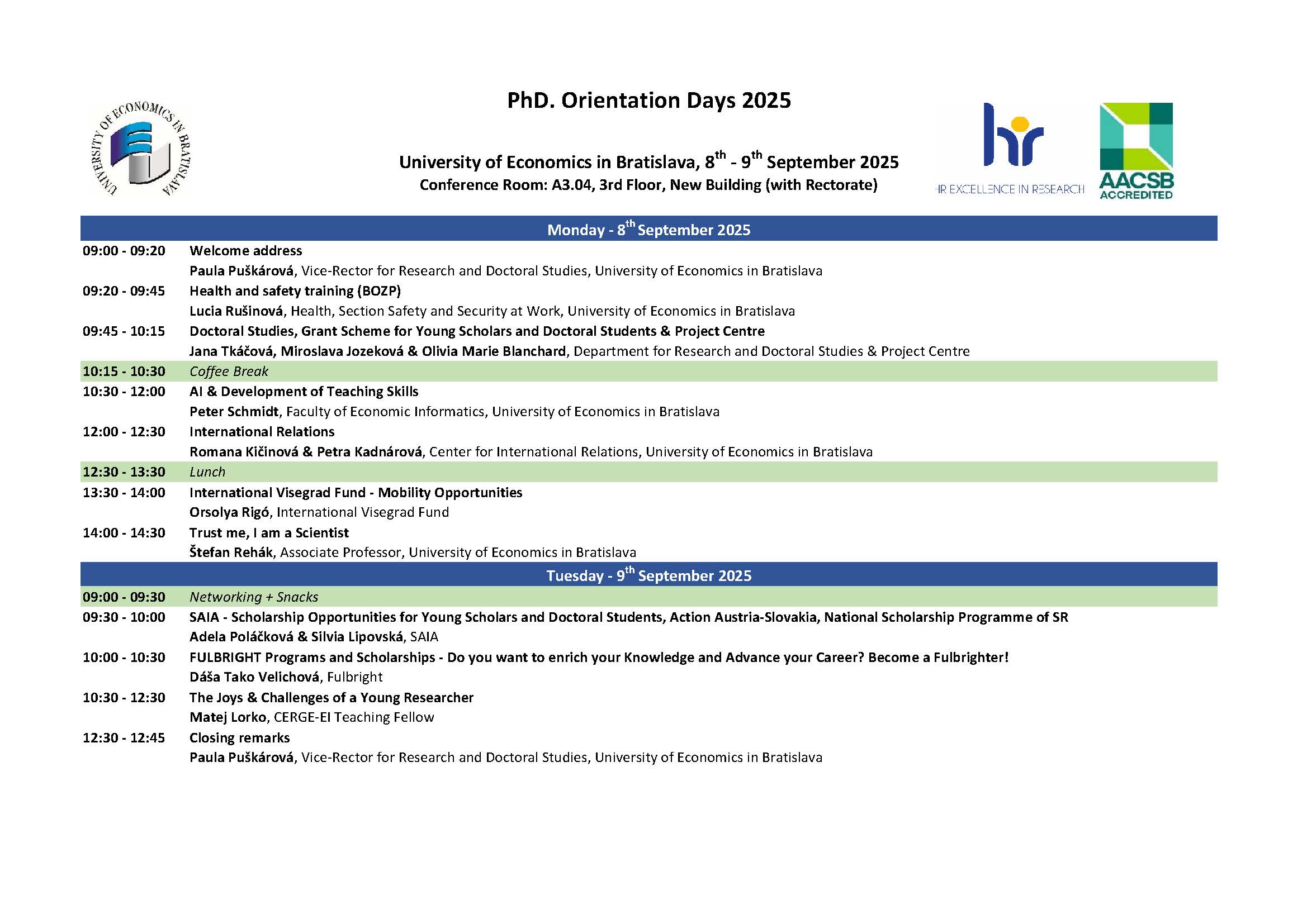 program phd. orientation days 2025