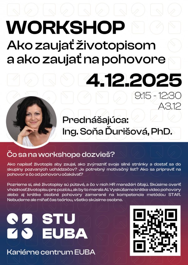Workshop: Ako zaujať životopis a ako zaujať na pohovore