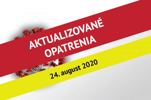 Updated EU rector's measures in Bratislava No. 11 on the current situation - 20 August 2020