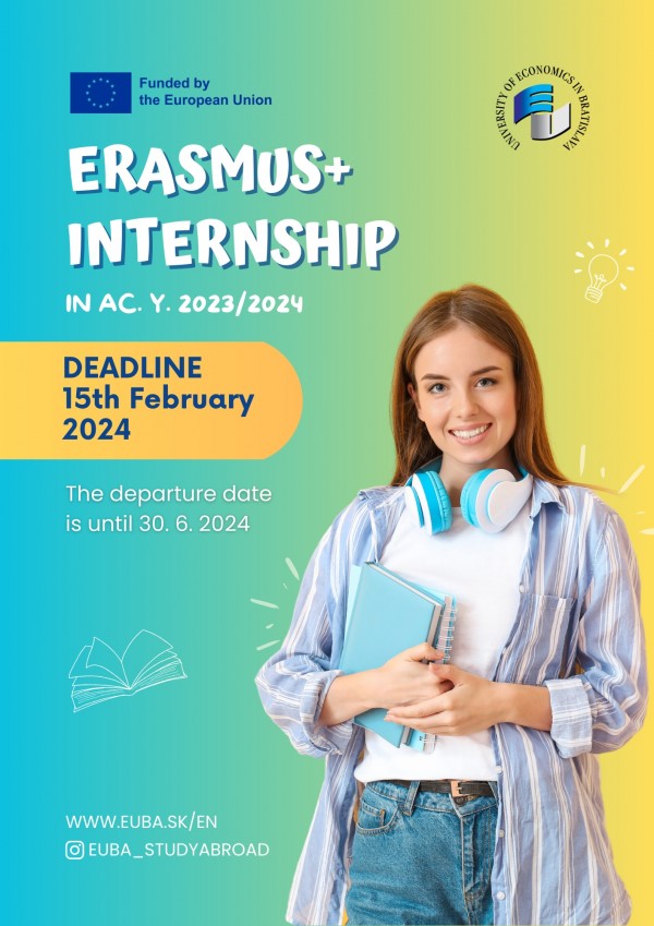 Call for applications - Erasmus+ Internship in the academic year 2022/2023 - (Internship has to be completed by June 30, 2023)