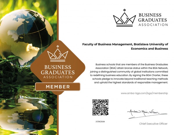 Fakulta podnikového manažmentu EUBA sa stala členom Business Graduates Association