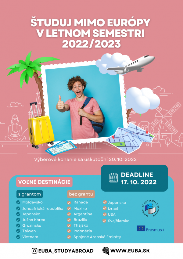 Študuj v zahraničí v letnom semestri 2022/2023