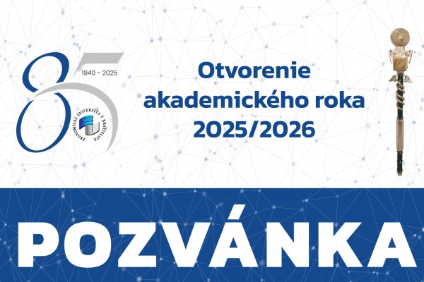 Pozvánka na slávnostné otvorenie akademického roka 2025/2026