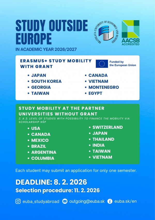 Study outside Europe in academic year 2026/2027