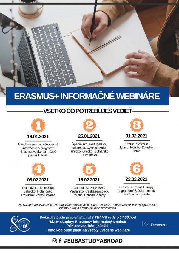 Séria informačných webinárov o programe Erasmus+