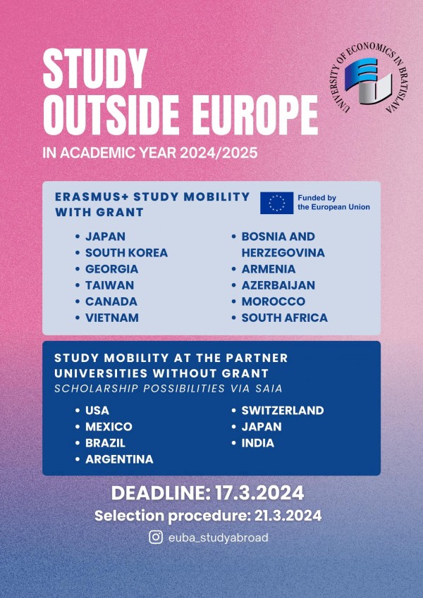 Study outside Europe in the academic year 2024/2025
